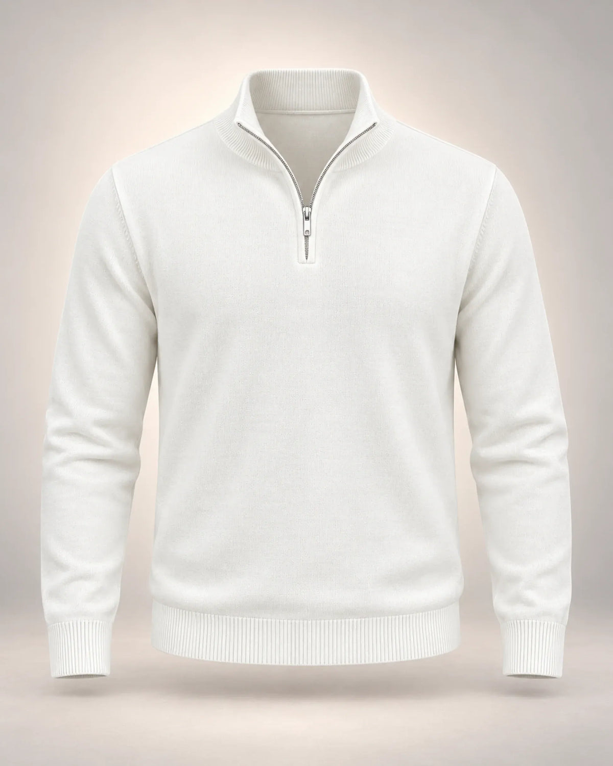 Half-Zip Knitted Jumper with Stand Collar - photo 4