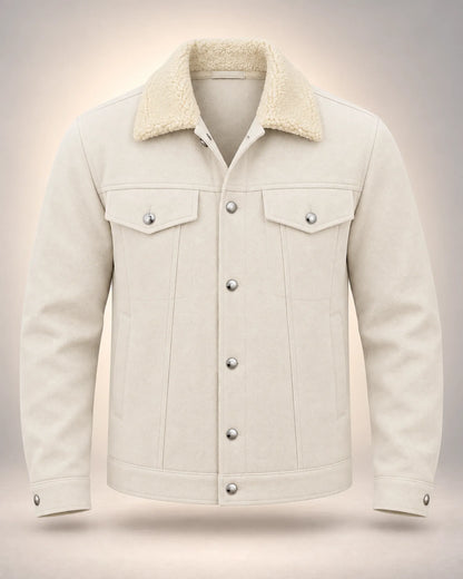 Borg-Collar Button-Front Jacket with Chest Pockets - photo 3