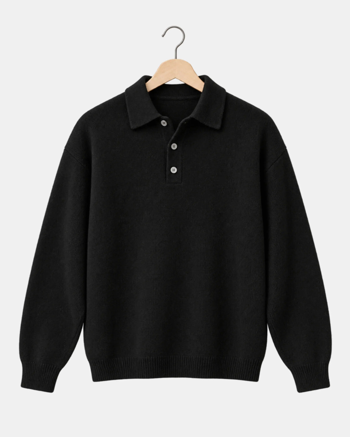 Drop-Shoulder Knitted Polo Jumper - photo 1