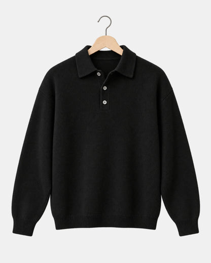 Drop-Shoulder Knitted Polo Jumper - photo 1