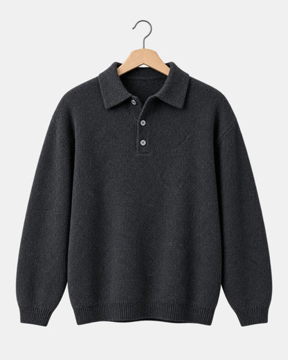 Drop-Shoulder Knitted Polo Jumper - photo 2