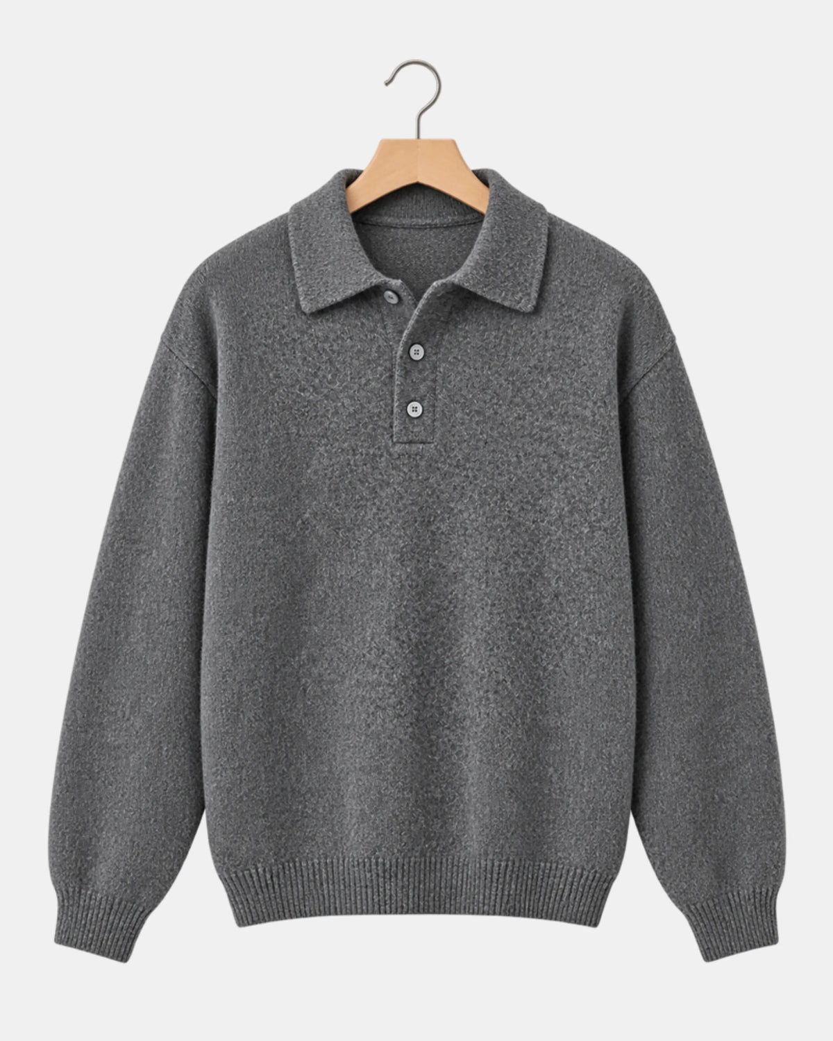 Drop-Shoulder Knitted Polo Jumper - photo 3