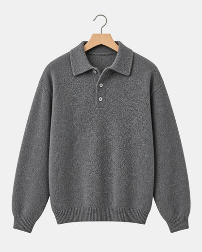Drop-Shoulder Knitted Polo Jumper - photo 3
