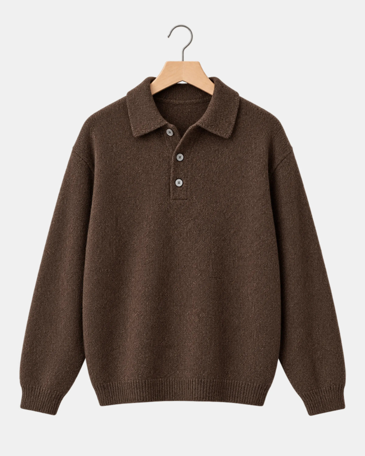 Drop-Shoulder Knitted Polo Jumper - photo 4
