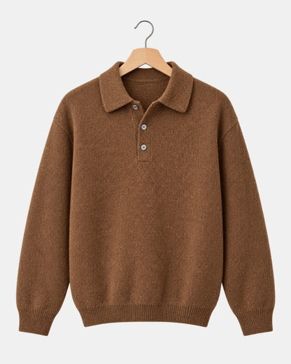 Drop-Shoulder Knitted Polo Jumper - photo 5