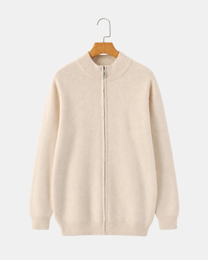 Full-Zip Knit Jumper with Stand Collar - photo 1