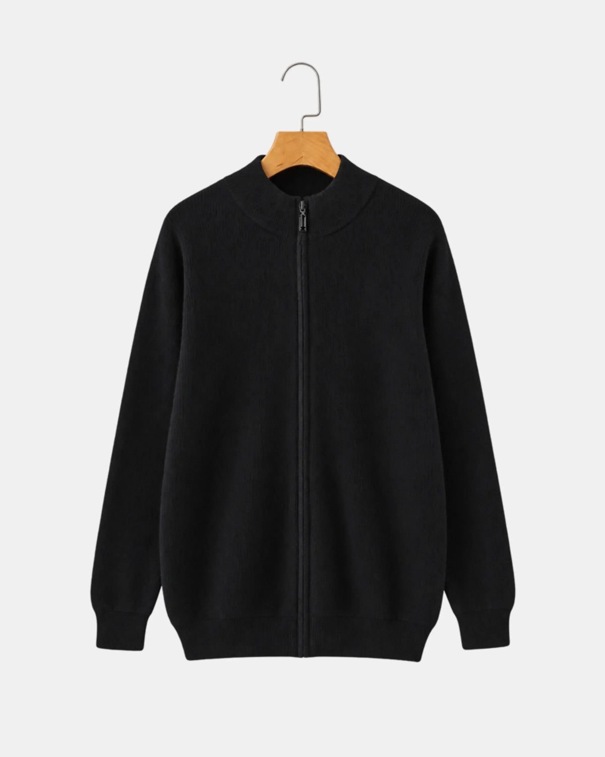 Full-Zip Knit Jumper with Stand Collar - photo 2