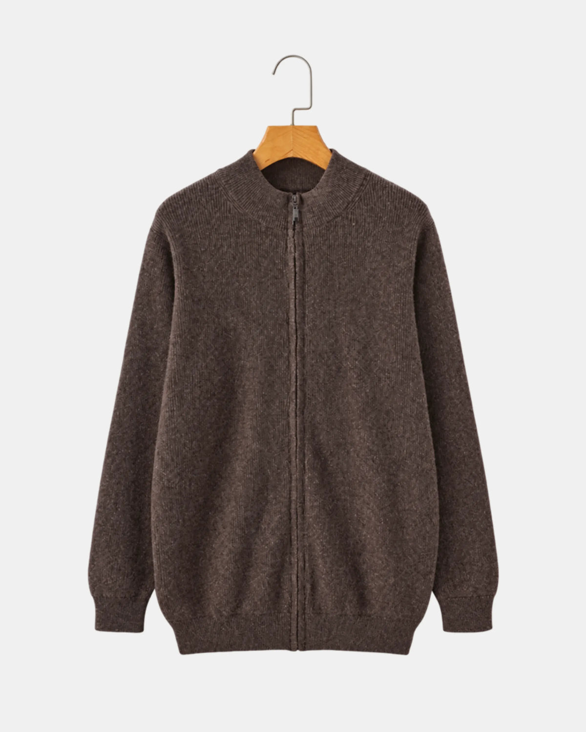 Full-Zip Knit Jumper with Stand Collar - photo 3