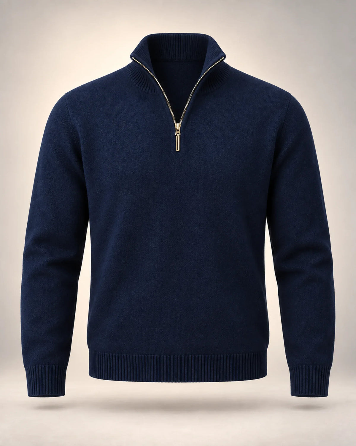 Half-Zip Knitted Jumper with Stand Collar - photo 1