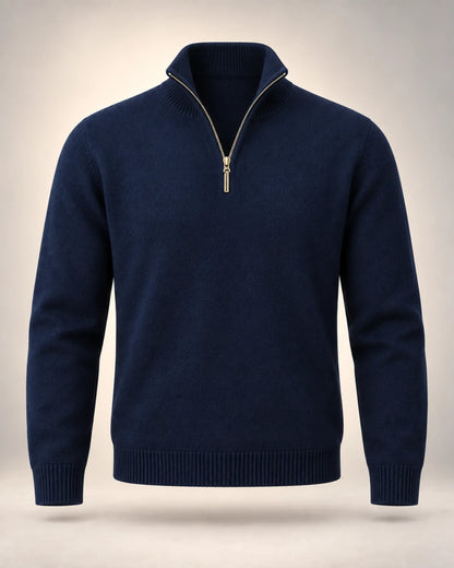 Half-Zip Knitted Jumper with Stand Collar - photo 1