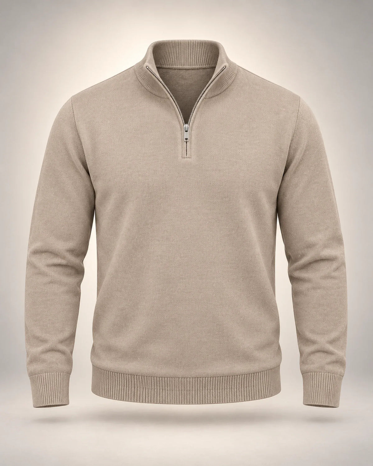Half-Zip Knitted Jumper with Stand Collar - photo 2