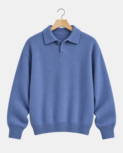 Knitted Polo-Collar Jumper with Button Placket - photo 2