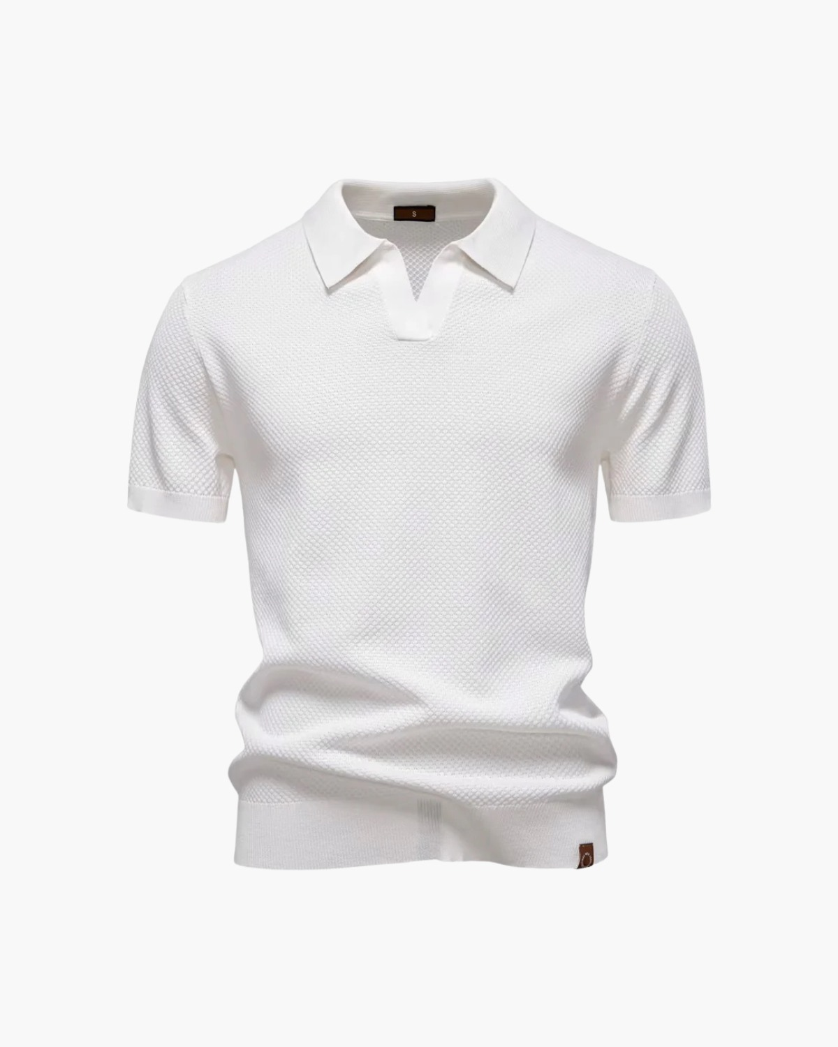 Lightweight Knitted Polo Shirt with V-Neck - photo 2
