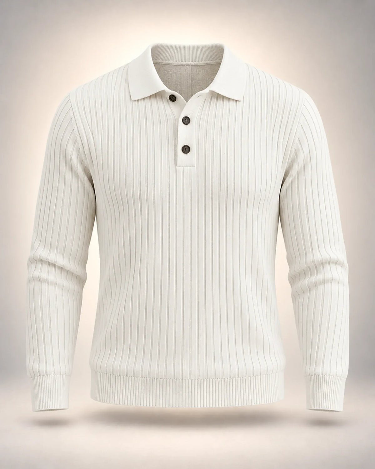 Long-Sleeve Ribbed Polo Shirt - photo 2