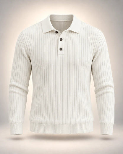 Long-Sleeve Ribbed Polo Shirt - photo 2