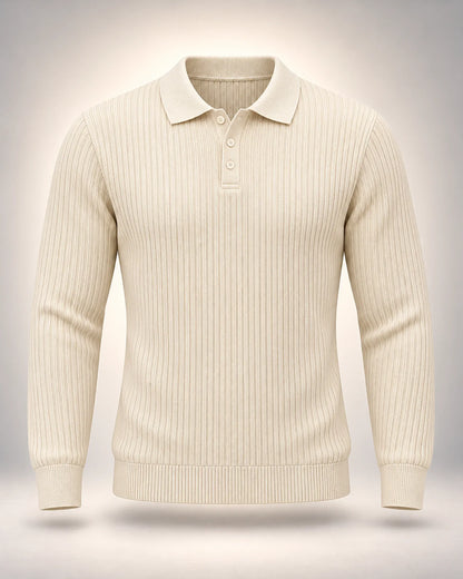 Long-Sleeve Ribbed Polo Shirt - photo 3