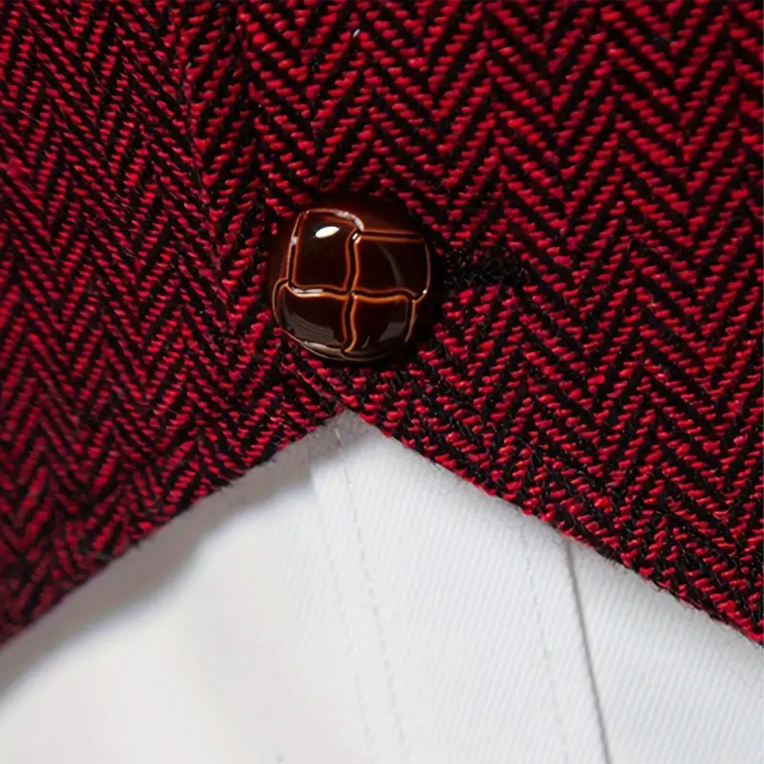 Men's Single-Breasted Herringbone Waistcoat with Chain Detail - photo 13