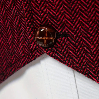 Men's Single-Breasted Herringbone Waistcoat with Chain Detail - photo 13