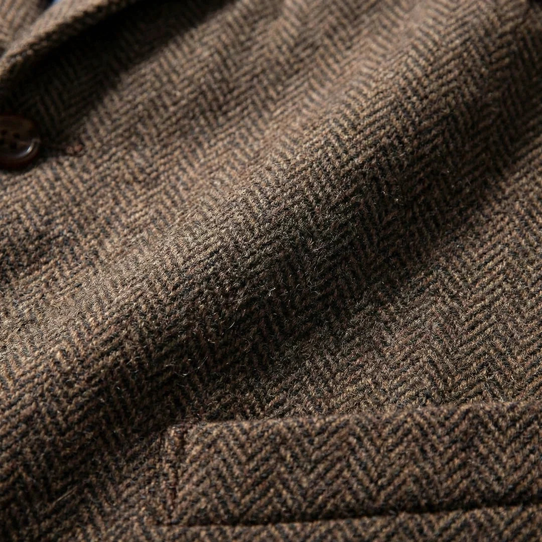 Men's Single-Breasted Herringbone Waistcoat with Chain Detail - photo 21