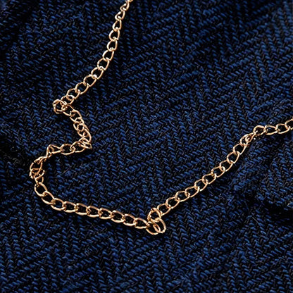 Men's Single-Breasted Herringbone Waistcoat with Chain Detail - photo 9