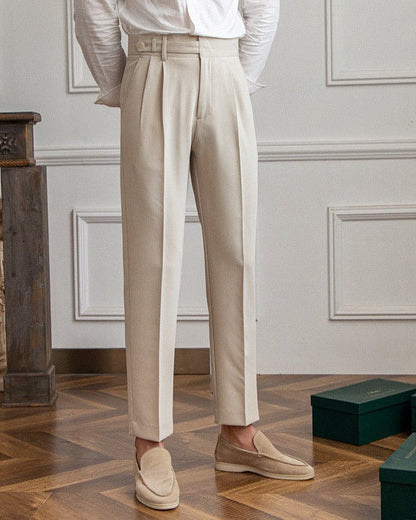 Pleated High-Waist Wide-Leg Trousers - photo 1