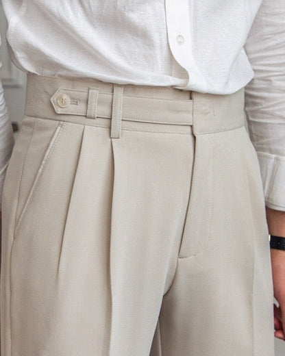 Pleated High-Waist Wide-Leg Trousers - photo 2
