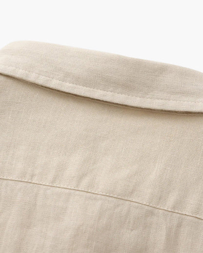Relaxed Long-Sleeve Linen Shirt with Chest Pocket - photo 2