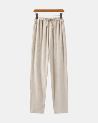 Straight-Leg Linen Drawstring Trousers - photo 2