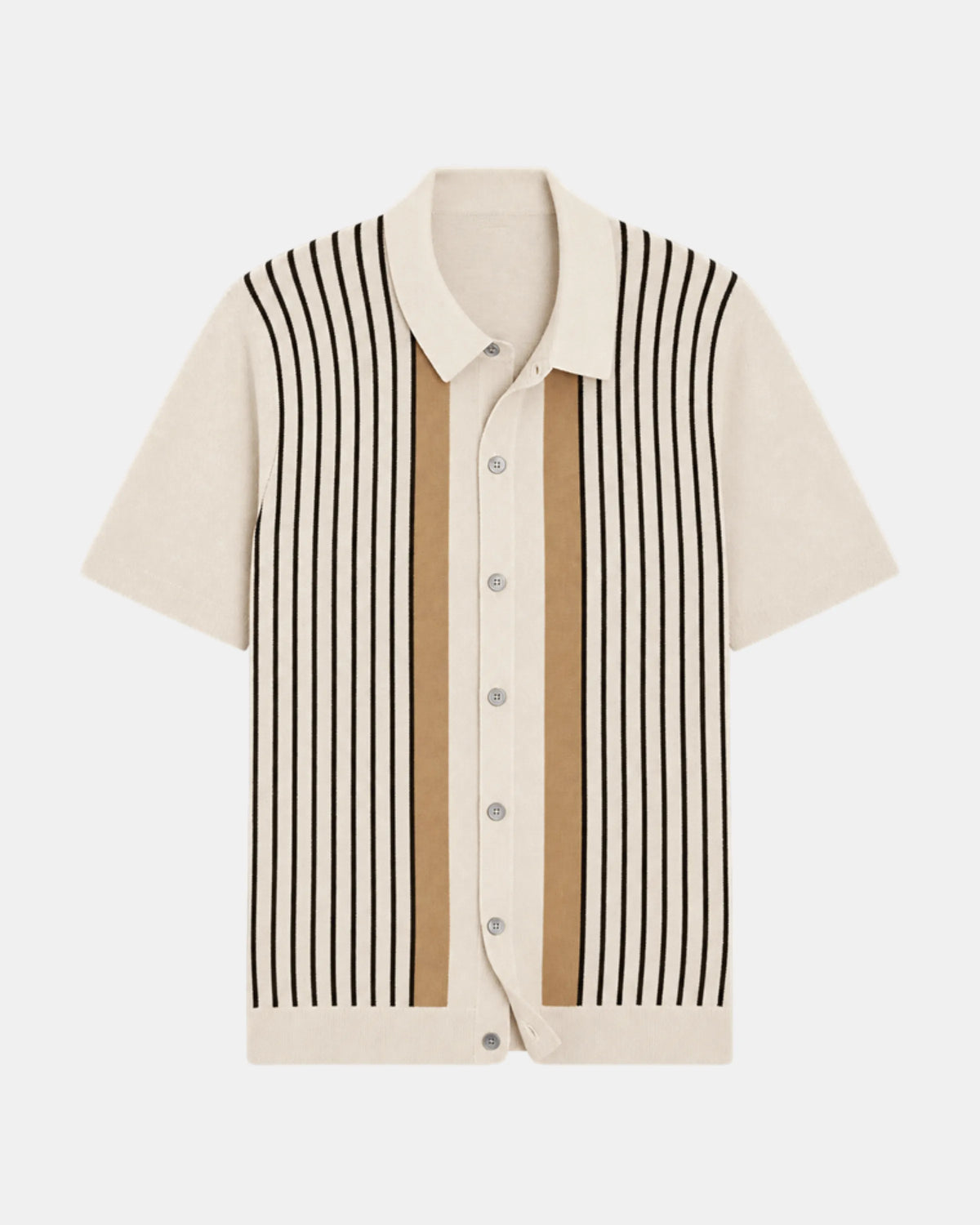 Striped Knit Polo Shirt - photo 1