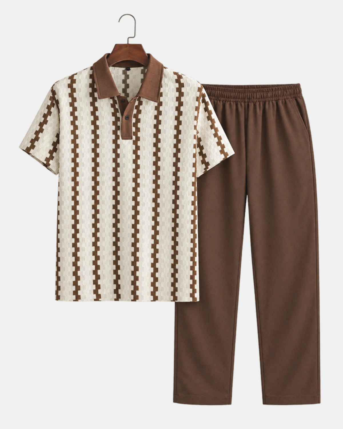 Textured Knitted Polo and Drawstring Trouser Co-Ord Set - photo 5