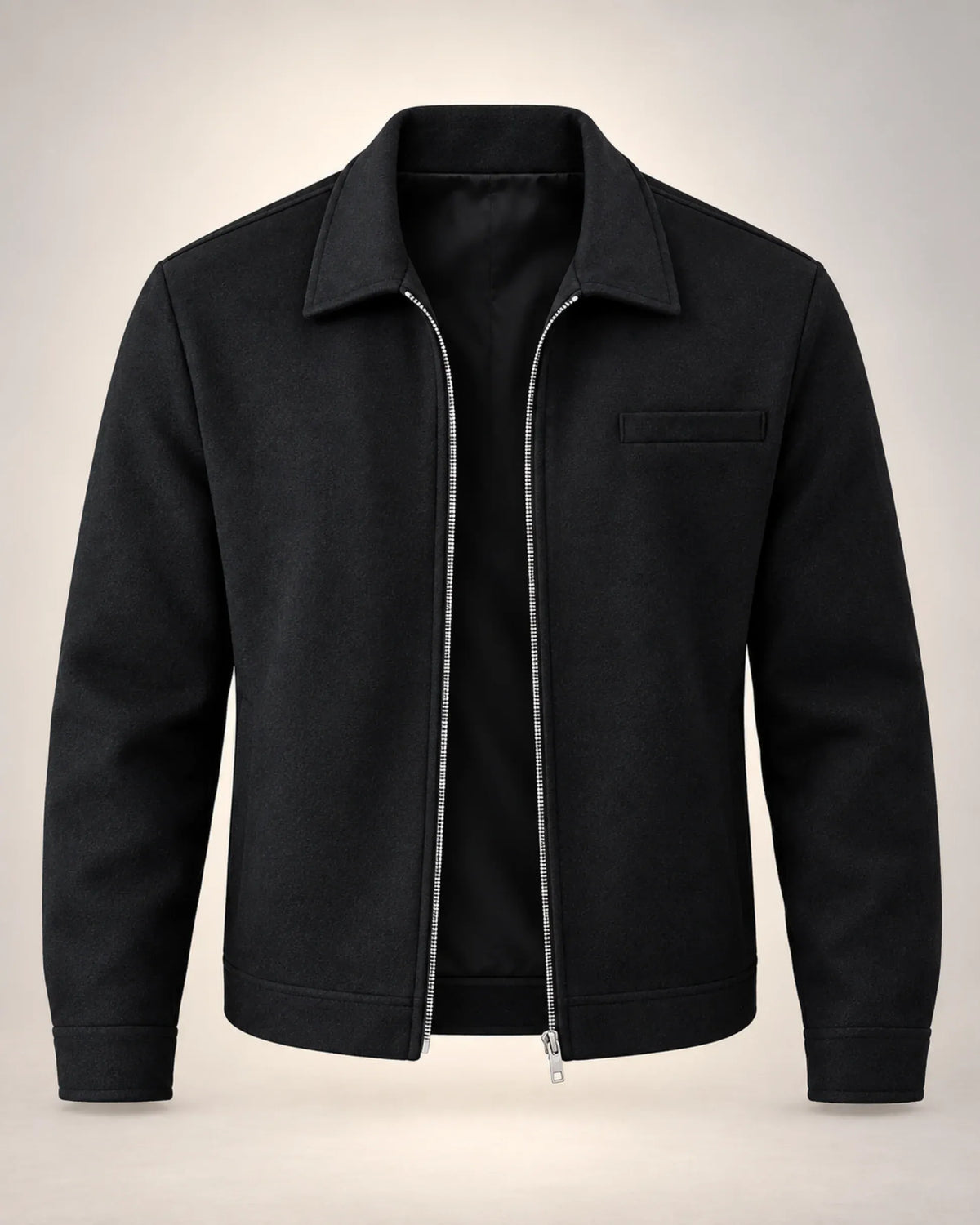 Tweed-Style Zip Jacket with Collar and Chest Pocket - photo 4