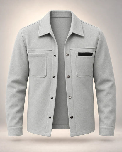 Twin-Pocket Button-Front Tweed Overshirt - photo 1