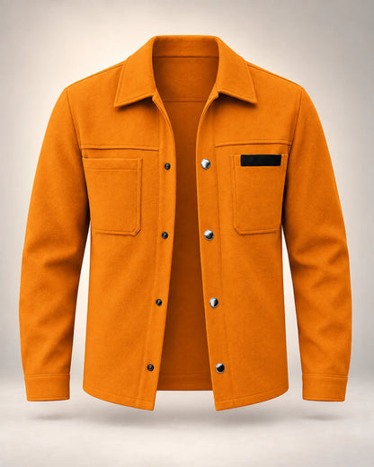 Twin-Pocket Button-Front Tweed Overshirt - photo 3